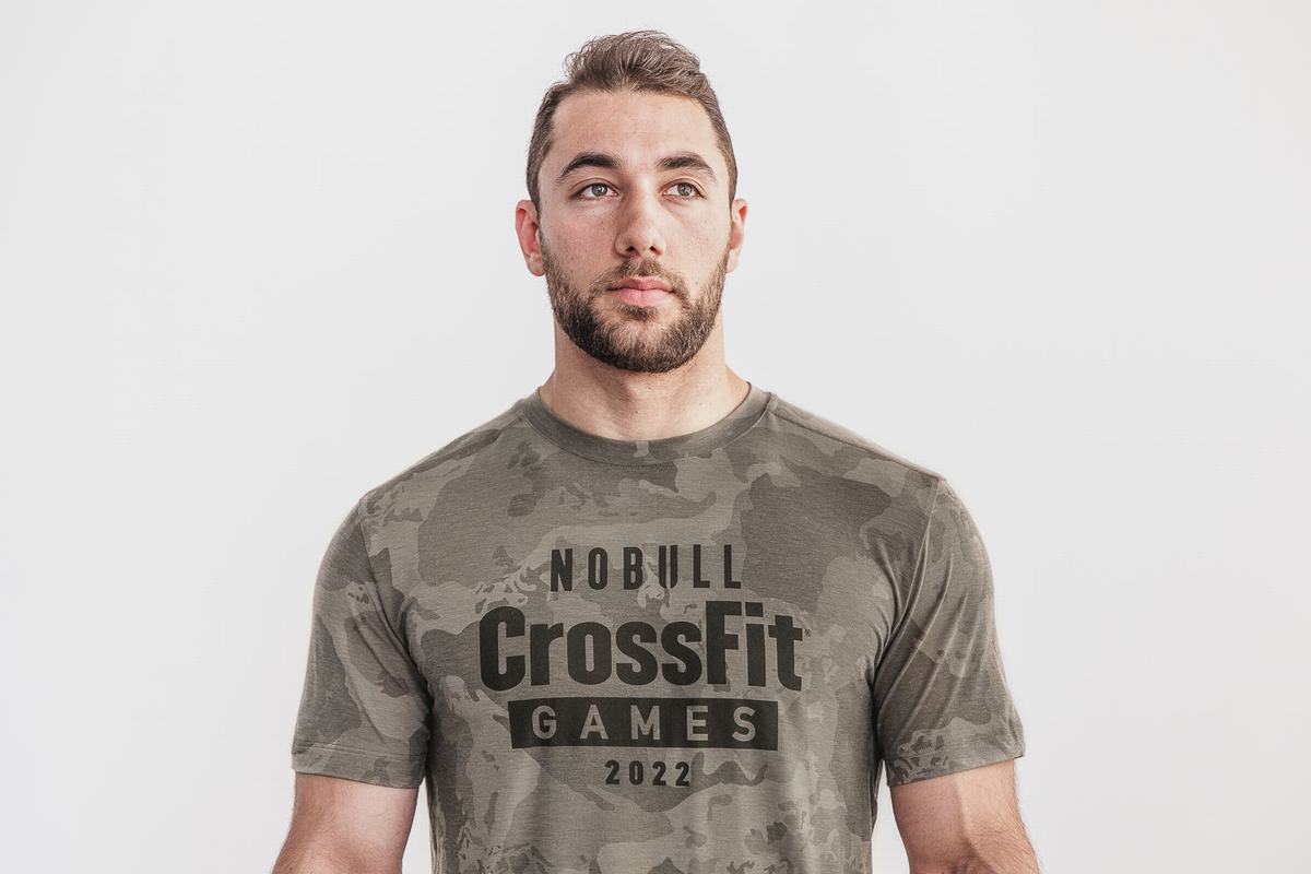 Nobull Crossfit Games® 2022 Men\'s T Shirts Camo | Australia (DC6194)